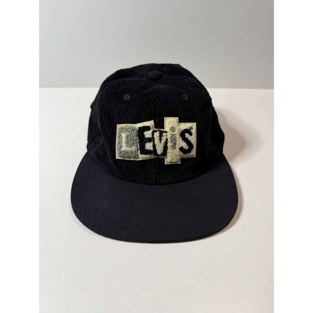Levi's Big E Skateboarding Black Corduroy Hat NWOT